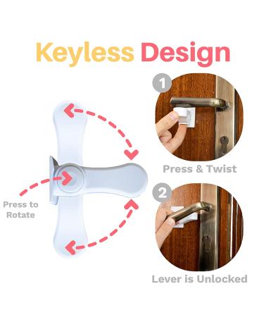 Child Proof Door Lever Lock - Door Handle Lock - 3M Adhesive - Minimalist Design - No Drilling Child Safety Door Handle Locks by Inaya. (3 Pack) - Buy Online on SooperMarket.com