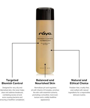 RAYA Blemish Control Astringent 8 oz | Facial Toner for Oily & Break-Out Skin | Normalize pH & Regulate Oil | Vitamin B Infused | Perfect for Teens - Buy Online on SooperMarket.com