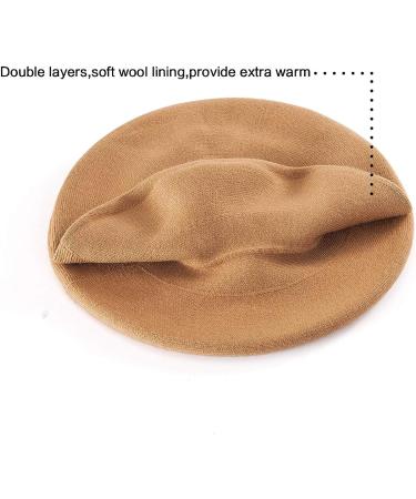 LADYBRO Rhinestone Beret Hat for Women - 2 Layer Wool French Winter Hat (Black/Red/Light Tan) - Floral Pattern - Buy Online on SooperMarket.com