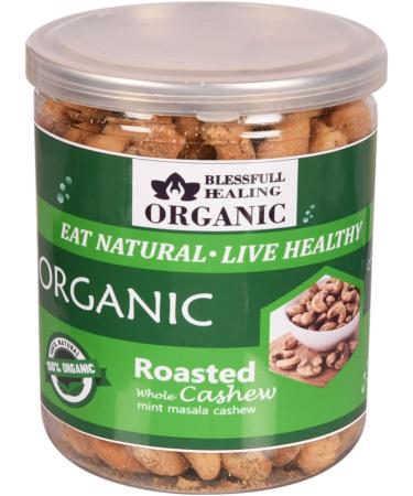Blessfull Healing Organic Natural Vegan Mint Masala Roasted Whole Cashew Nuts Crunchy Kaju 250 Gram - Buy Online on SooperMarket.com