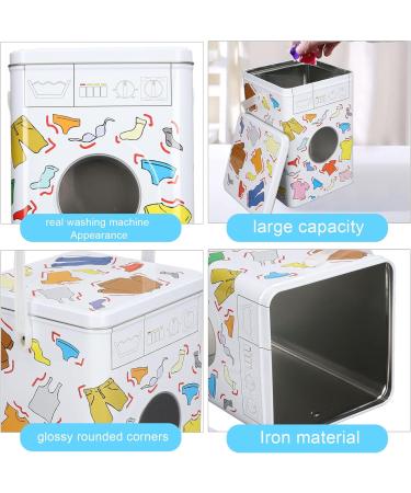 Multifunctional Iron Laundry Detergent Container with Window Lid - Large Capacity Storage Box - Buy Online on SooperMarket.com