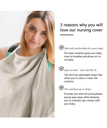 Soft & Breathable Cotton Breastfeeding Cover - Still Towel Snack Apron | Ideal Gift for Moms - Khaki - Buy Online on SooperMarket.com