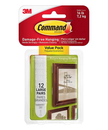 Command Picture & Frame Hanging Strips WZ8G41  Large  12 Pairs