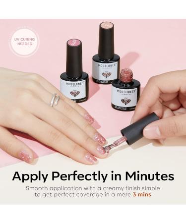 Modelones Pink Gel Nail Polish Set 6 Colors Nude Gel Polish White Pastel French Nail Polish Glitter Pink Soak Off LED Gel Nail Starter Kit Shellac Nail Varnish DIY Salon Manicure Gift for Woman rose Tea 1.17 ml (Pack of 6) - Buy Online on SooperMarket.com