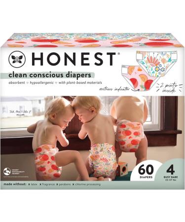 Honest Company Club Box - 60 Count Hypoallergenic Bunnies & Sliced Fruit - TrueAbsorb Technology, Plant-Derived - Buy Online on SooperMarket.com