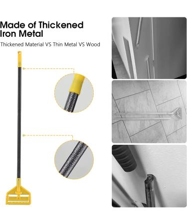Commercial Heavy Duty 60 Metal Mop Handle - Adjustable for Industrial & Household Cleaning - Quick Change Clamp for Wet Mop - Buy Online on SooperMarket.com