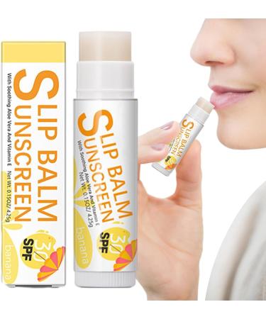 SPF Lip Balm | Bum Sun SPF30 Lip Sunscreen Lip Sunscreen Travel Size Sunscreen for LipsProtects Soothes Moisturizes Lip Care Zurego #1 Banana Flavor - Buy Online on SooperMarket.com