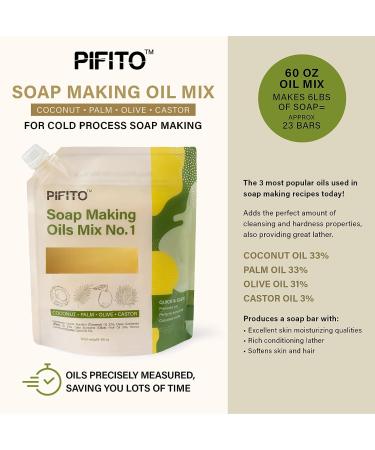 Pifito Soap Making Oils Mix No. 1: 60 Oz Pre-Measured Blend for Cold Process Soap Making - Supplies Included - Buy Online on SooperMarket.com