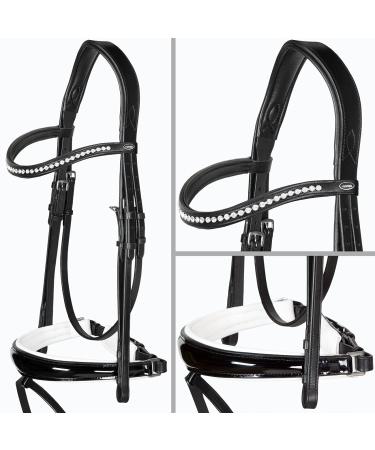 Heinick-Reitsport bridle anatomical Performance white lacquer conical RH bridle hook Warmblood Selection (Diamond)