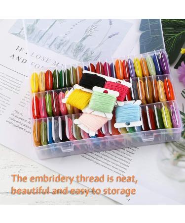 Embroidery Floss Cross Organizer Box - 127pcs Bobbin Winder Kit with 36 Compartments and Floss Bobbins for Craft Sewing Storage - Buy Online on SooperMarket.com