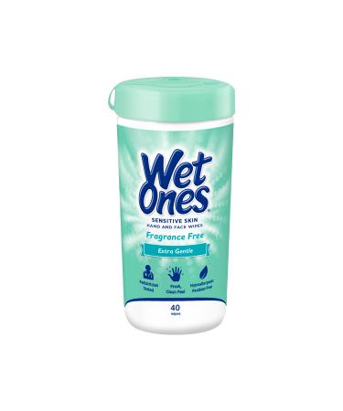 Wet Ones Hand and Face Wipes Sensitive Skin Wipes | Unscented Wipes  Hand and Face Wipes Sensitive Skin  Wet Ones Sensitive Skin Wipes  40 ct. Canister Fragrance Free 40