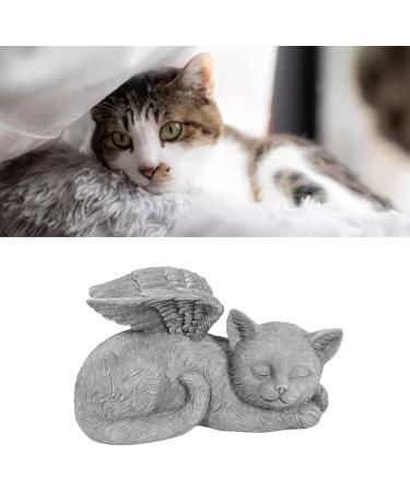 Qcwwy Pet Memorial Statue | Angel Cat Grave Marker | Resin Sleeping Pet Angel Sculpture | Tribute Ornament for Pet Memorials - Buy Online on SooperMarket.com