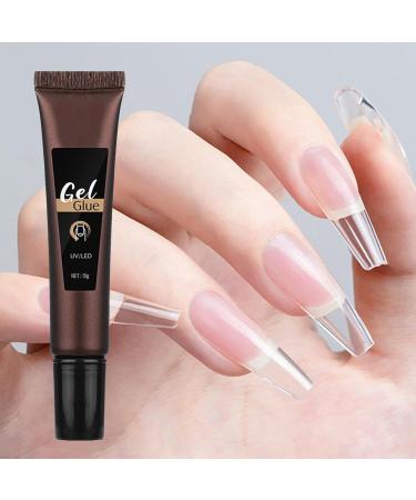 Gel Nail Tip Glue Gel Glue Nail Glue Base Gel Strong Glue Long-Lasting Soft Gel Glue Nail Tips Gel Extension Glue Gel Glue for Rhinestone Nails round mouth - Buy Online on SooperMarket.com