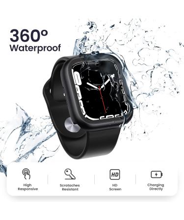  2 in 1 Goton for Waterproof Apple Watch Screen Protector 44mm Case SE Series 6 5 4 360 Protective PC Face Cover Built-in Tempered Glass Front & Back Bumper for iWatch 6 5 4 SE 2022 Accessories Black 44mm - Buy Online on SooperMarket.com
