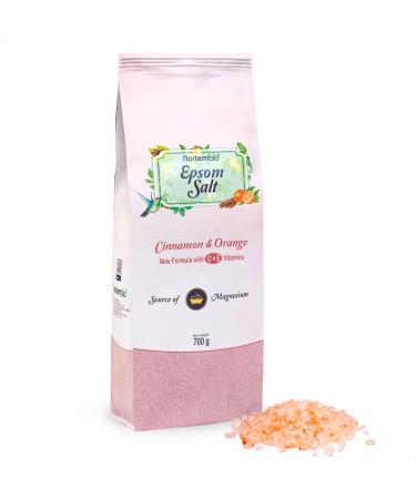 Nortembio Epsom Salt 700 g.New fragrance of cinnamon orange.Hydrated with vitamin C and E. swimming salt and body care.E-book inclusive.Orange