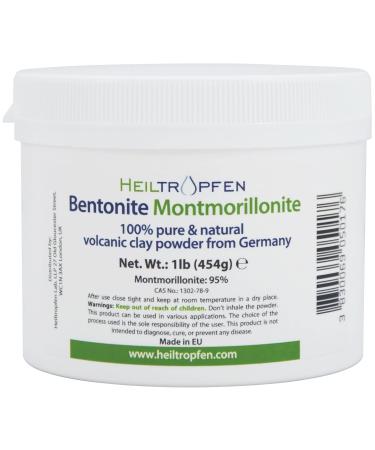 Bentonite Montmorillonite powder | 1 Pound - 454 g | ULTRA FINE | Montmorillonite content 95% | Natural Mineral Dust | Heiltropfen