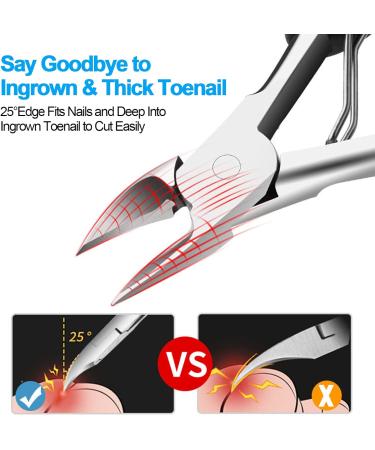 Toe Nail Clipper for Thick or Ingrown Toenails Heavy Duty Toe Nail Clippers Toenails Trimmer Professional Ergonomic Toenail Clippers with Surgical Stainless Steel Sharp Blades - Buy Online on SooperMarket.com