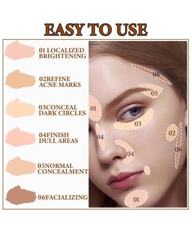 Buy 6 Color Correcting Concealer Contour Palette - Multi-Colored Makeup Kit with Brush for Flawless Contouring & Highlighting - Ships Worldwide - Buy Online on SooperMarket.com