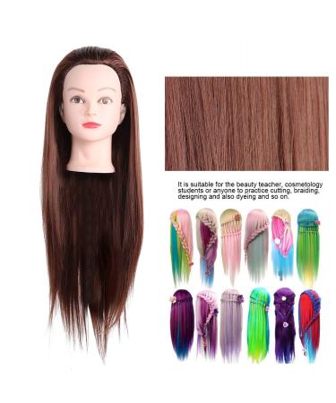 Hair Styling Head for Hairdressers - Thick Natural-Looking Training Head (Dark Brown) for Professional Use - Buy Online on SooperMarket.com