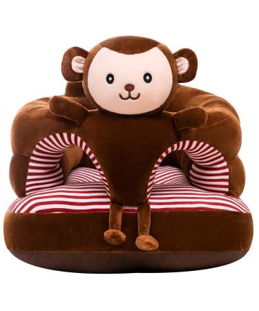 Baby Support Seat, Cute Baby Sofa Chair for Sitting Up, Comfy Plush Infant Seats (Monkey,W17.5" x H17.5") Monkey W17.5" x H17.5"