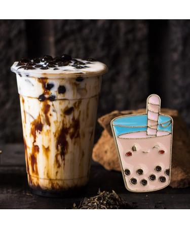 MYOSPARK Boba Milk Tea Brooch Enamel Pin Milk Tea Lover Gift Boba Girl Gift Bubble Tea Tapioca Jewelry Drinks Lover Gift UK Boba Tea Pin - Buy Online on SooperMarket.com