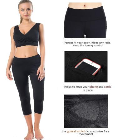 Neonysweets Women's Workout Leggings with Phone Pocket - Small, Black - Buy Online on SooperMarket.com