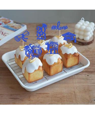 Pack of 24 Graduation Cake Decorations Graduation Cupcake Toppers Graduation Cake Decorations Cake Toppers for Graduation Parties Graduation Proms Dark Blue - Buy Online on SooperMarket.com