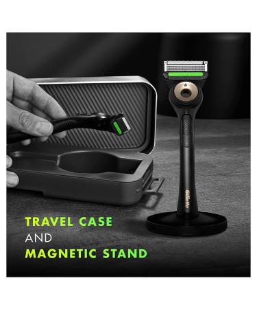 Gillette Labs Gold Edition Men's Razor Set - 1 Handle, 3 Blade Refills, Travel Case & Magnetic Stand - Buy Online on SooperMarket.com