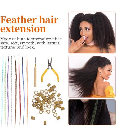 50pcs Colored Hair Extension Set - Hair Wig, Tinsel, Hair Band Kit for Women - High Temperature Wire, Bulk Wigs - European & American Style - Buy Online on SooperMarket.com