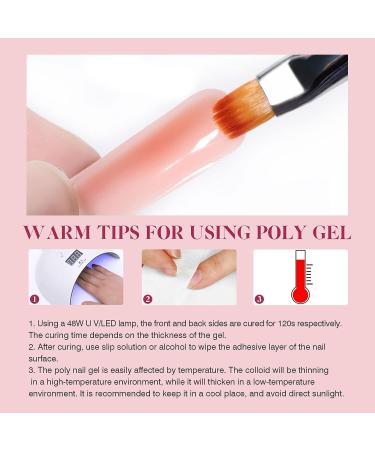 Saviland Poly Gel Nail Set - 20 Colors Builder Extension Gel for French Manicure - Professional Nail Salon Quality - Home DIY Kit - White, Pink, Nudes - Buy Online on SooperMarket.com