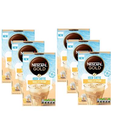 Dolce Gusto NESCAF Gold Iced Vanilla Instant Coffee 7 Sachets (Pack of 6 Total 42 Sachets)