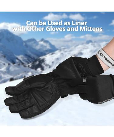 Extremus Winter Gloves for Men Women  Touchscreen Running Gloves  Anti-Slip Palm Warm Gloves for Running  Cycling  Hiking & Driving  Cold Weather Thermal Gloves Liner A:Black-Gray Large - Buy Online on SooperMarket.com
