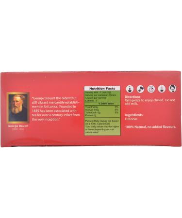 Steuarts Tea - Hibiscus Tea 25 Tea bags 50g |Pure Natural Hibiscus Herbal Tea Bags | Caffeine Free | Traditional Healing - Buy Online on SooperMarket.com