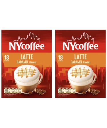 NY Coffee Latte Caramel Flavour 18 x 14g sachets in each box total 36