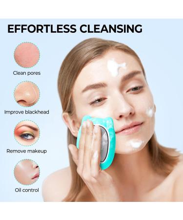 Electric Face Scrubber Silicone Facial Cleansing Brush for Deep Cleanning Exfoliating Waterproof Rechargeble|Vibrating|Massager (Blue) - Buy Online on SooperMarket.com