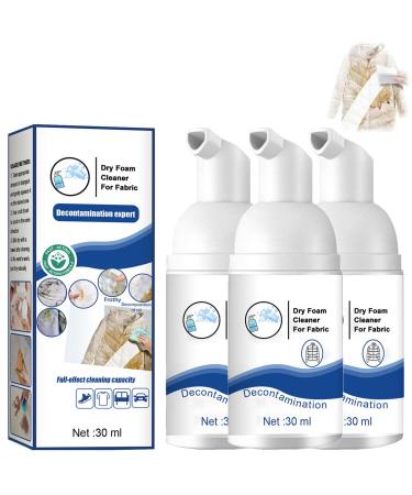 Clothing Dry Foam Cleaner Clothing Dry Cleaning Spray Dry Foam Cleaner Stain Remover Clothes Multi-Purpose Dry Cleaning Clothing Cleansing Foam Rinse-Free Agent (3pcs)