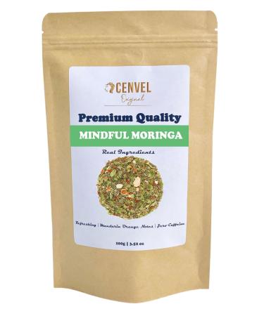 CENVEL Mindful Moringa Is a Mix Of Moringa Strawberry Leaves Orange Pieces Cinnamon Dandelion Leaves Safflower Petals | Great Source Of Brain-Enriching Nutrients (100g)
