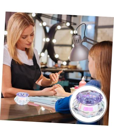 minkissy Nail Art Crystal Cup Cosmetics Glass Purple Cover Diamond 6.5x8cm Purple - Buy Online on SooperMarket.com
