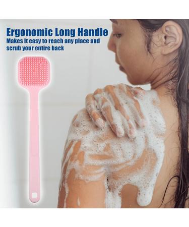 VOCOSTE Soft Silicone Bath Brush - Non-Slip Back Scrubber Shower with Long Handle in Pink for Men and Women - Buy Online on SooperMarket.com