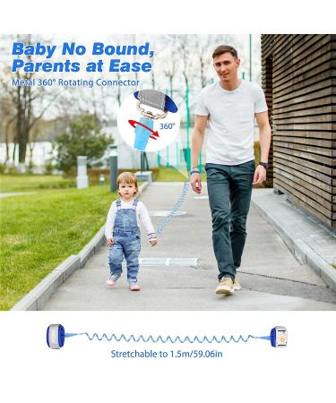 Zooawa Toddler Leash - Anti Lost Wrist Link with Magnetic Lock - Reflective Safety Walking Harness for 2-4 Years Old - Blue - Buy Online on SooperMarket.com