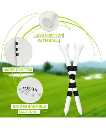 FINGER TEN Golf Tees Wooden Bamboo 3 1/4 & 2 3/4 Inch Durable Biodegradable Colored Tee Pack - 120 Count - White & Black - Buy Online on SooperMarket.com