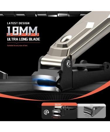 BEZOX Heavy Duty Nail Clippers with Catcher - Ergonomic Lever for Impeccably Manicured Fingernails and Toenails - Champagne - Buy Online on SooperMarket.com