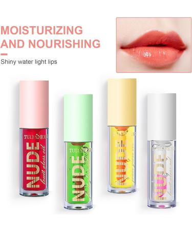 LOPHE 4Pcs Plumping Lip Oil Kit Makeup Lip Gloss Set Fruit-Flavored Lip Care Oil Long Moisturizing Lip Gloss Tinted Lip Oil Non-Sticky FInish High-Shine Hydrating Light Clear Liquid Lipsticks 4PCS-C - Buy Online on SooperMarket.com
