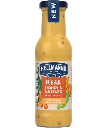 Hellmann's Real Honey & Mustard Salad Dressing & Dip vegetarian condiment free from artificial colours and flavours for salads dips and drizzling over vegetables or meat 6x 250 ml - Buy Online on SooperMarket.com
