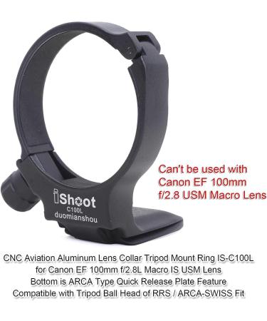 iShoot Tripod Mount Ring for Canon EF 100mm f/2.8L Macro Lens | ARCA Compatible Quick Release Plate | Replacement for Canon Tripod Mount Ring D - Buy Online on SooperMarket.com