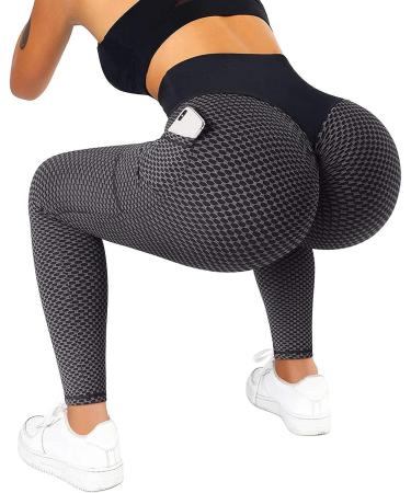 DAZLOR Women High Waist Butt Lifting Leggings with Pockets | Black XL - Buy Online on SooperMarket.com