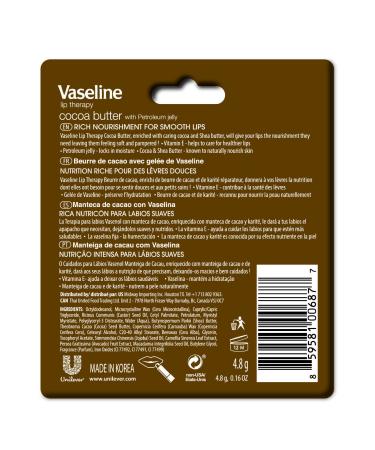 Vaseline Lip Therapy Cocoa Butter | Tinted Lip Balm with Cocoa & Shea Butter | Hydrating 4.8g Lip Care - Buy Online on SooperMarket.com
