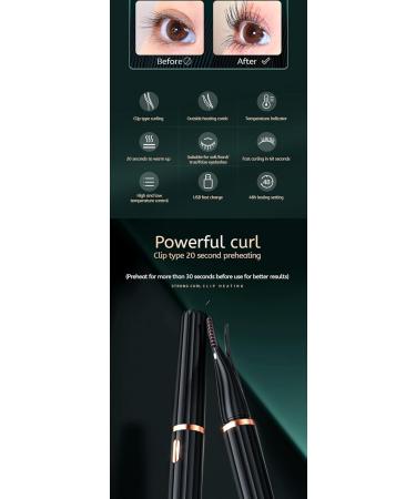 Heated Eyelash Curler Clip - USB Infrared Electric Makeup Tool for Perfect Curls - Buy Online on SooperMarket.com