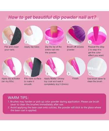 Saviland 5*15ml Dip Powder Liquid Set - Glossy & Matte 9Pcs Nail Dip Kit with Base & Top Coat - Valentine's Day Gift for Women - Home DIY Salon Manicure Tools - Buy Online on SooperMarket.com