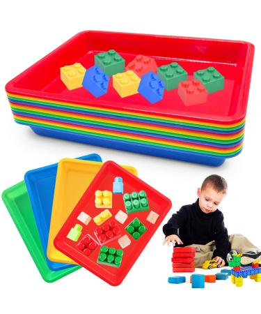 12 Pack Activity Plastic Art Trays,Multicolor Plastic Art Trays,Serving Tray for Art and Crafts,DIY Projects,Painting,4 Color